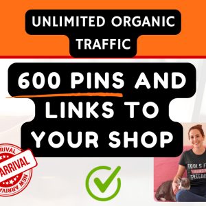 Pinterest business account with 600 Pins - 600 links your shop & products!